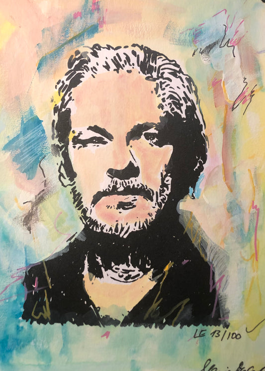 Julian Assange Portrait - Limited Edition No. 13/100